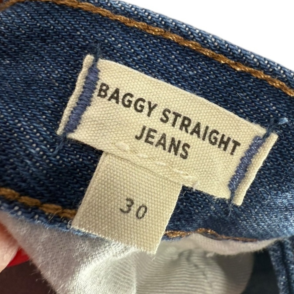 Madewell Baggy Straight Jeans Dark Worn Indigo‎ Wash Size 30 Denim Casual - Picture 4 of 11